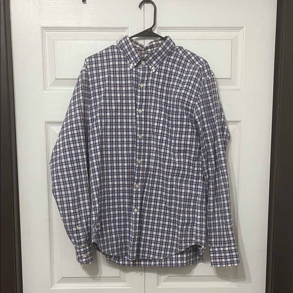 J. Crew Blue and White Plaid Casual Shirt
